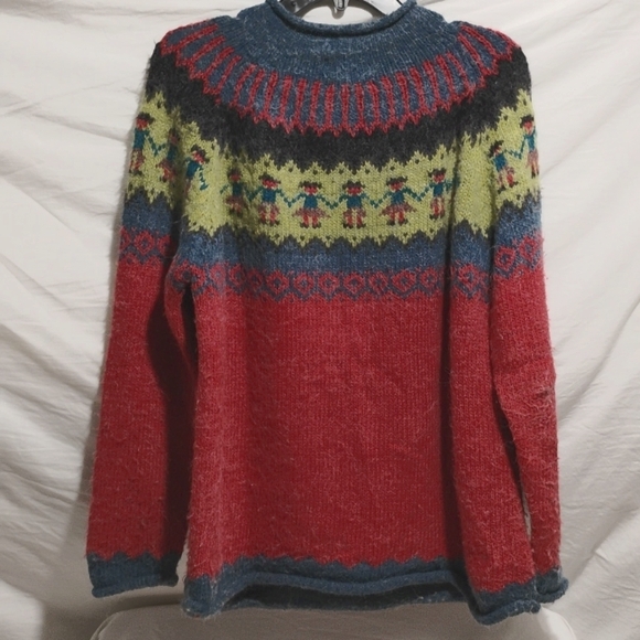 Planet Earth Hand Loomed Beautiful ❤️ Vintage Sweater Sz.L (X-64 CRATE) - Picture 6 of 8